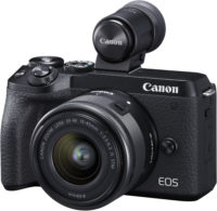 Canon EOS M6 Mark II 15-45 mm Lens + EVF Kit Front Slant